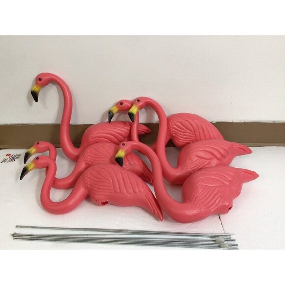 Union Products Inc Other - Vintage Blow Mold Pink Flamingos Plastic Yard Deco Lot of 6
